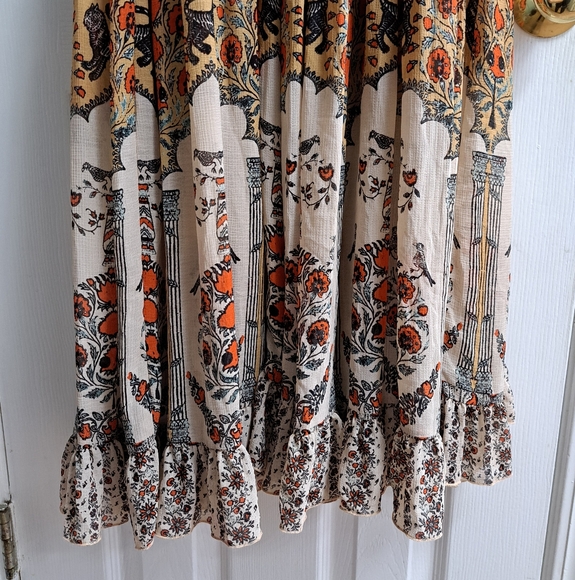 Free People ๐ค๐งก Feeling Groovy Border Print Maxi Dress in Sand Combo - Picture 8 of 15